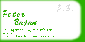 peter bajan business card